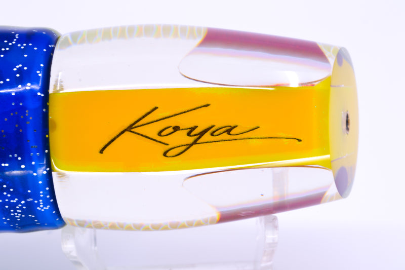 Koya Lures Yellow Rainbow Scale Red Eyes Medium 861 12" 9.3oz Skirted Black-Yellow-Blue GZE