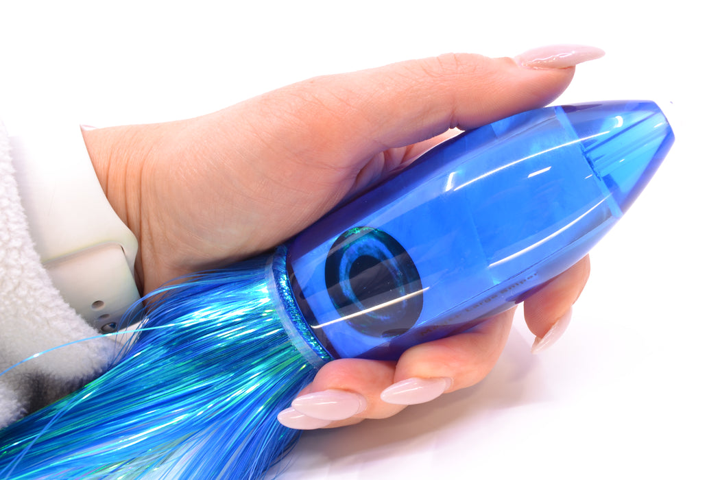 Moyes Lures Blue MOP Large Ono Bullet 14" 12oz Strobez Royal Blue/White *Mislabeled*