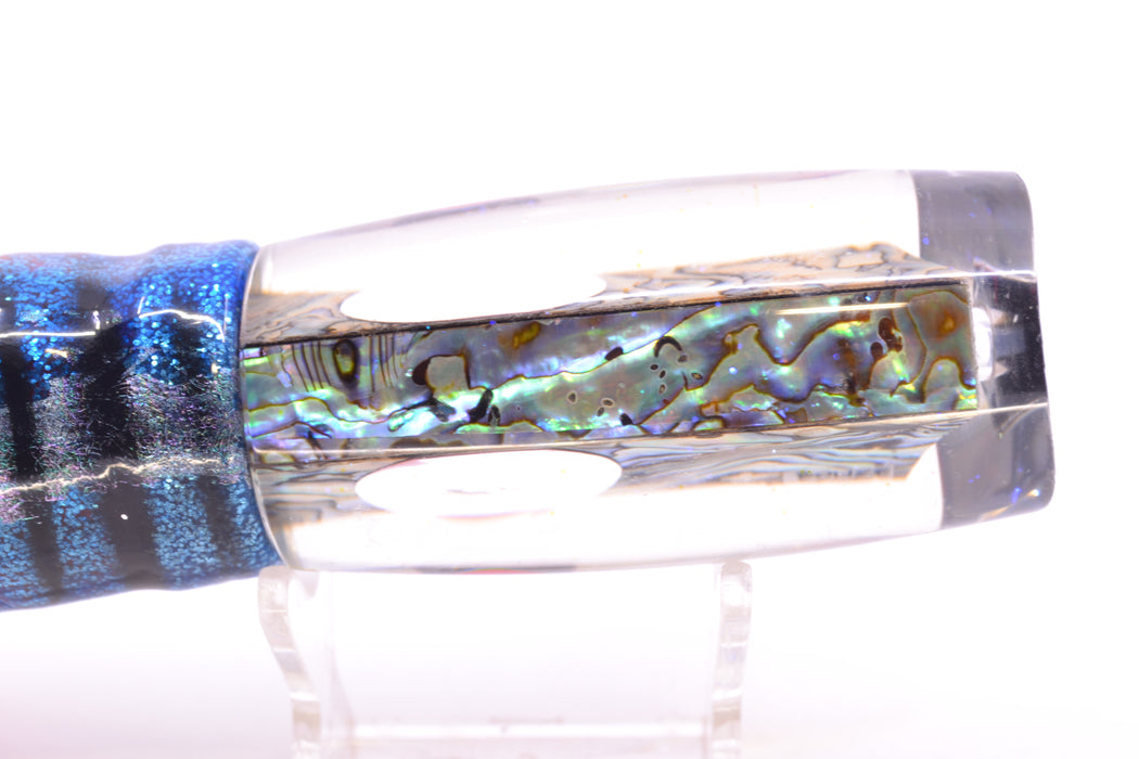 Bonze Lures Paua Shell Red Eyes Jackhammer 10" 8.5oz Skirted Blue Aurora