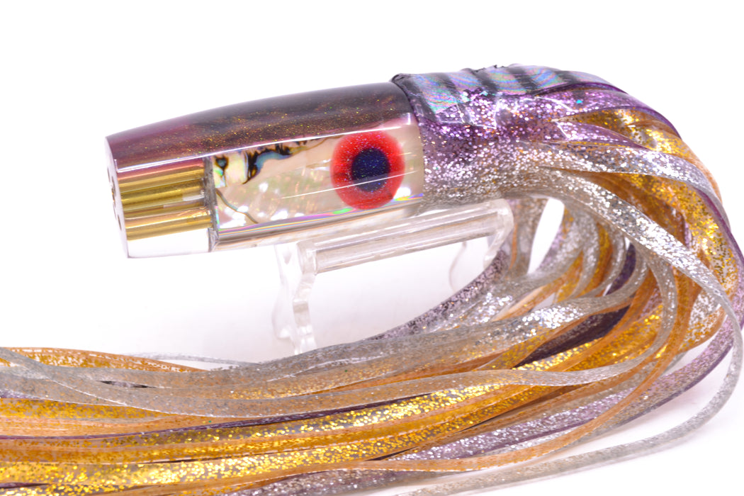Big Reidee Natural EKG Shell Root Beer Back 4-Hole Pusher 9" 6.6oz Skirted Purple Aurora GZE