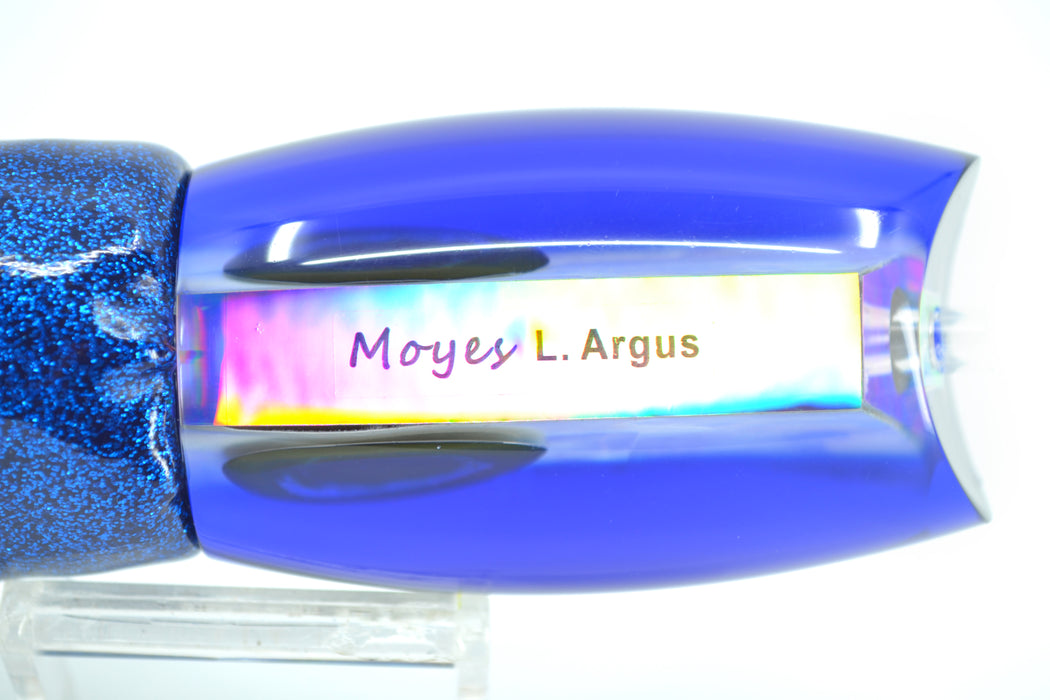 Moyes Lures White MOP Blue Back Large Argus 14" 7.6oz Vinyl Blue