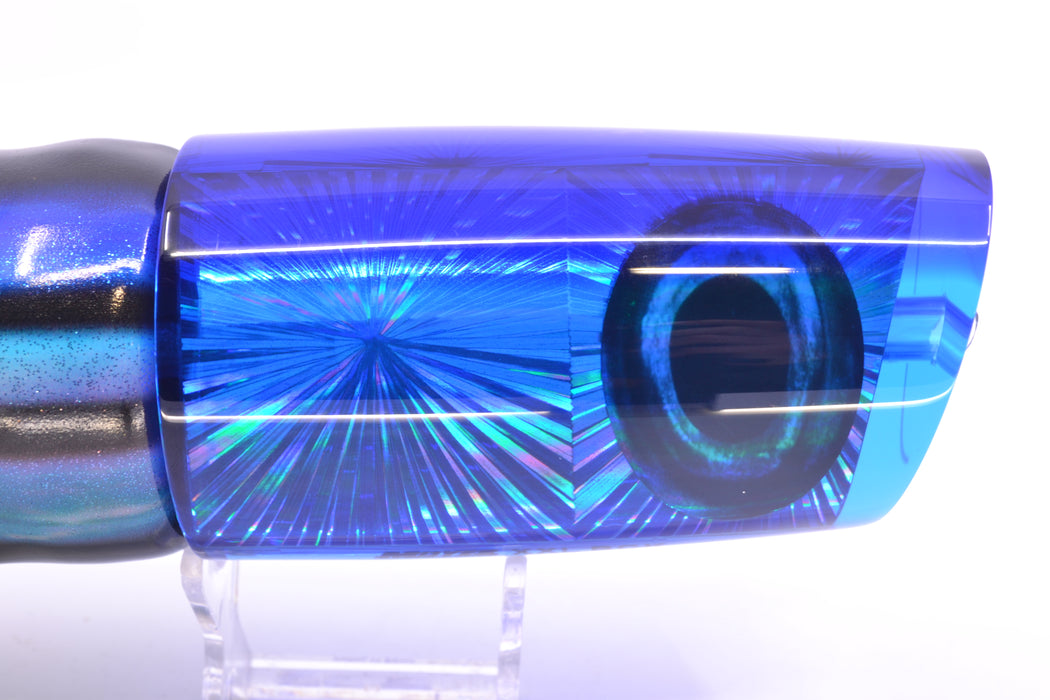 Moyes Lures Ice Blue Starburst Blue Back XXL B.C.K. Teaser 18oz FT Vinyl Skipjack