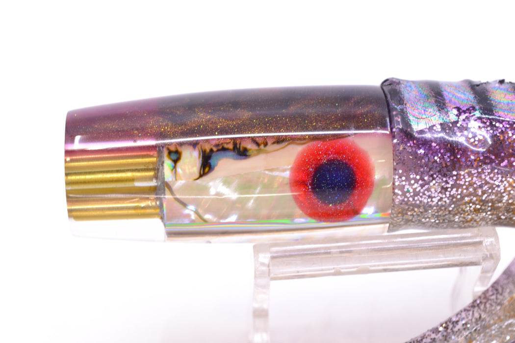 Big Reidee Natural EKG Shell Root Beer Back 4-Hole Pusher 9" 6.6oz Skirted Purple Aurora GZE