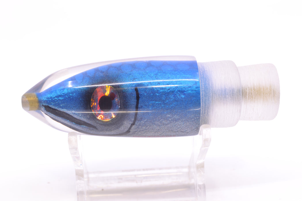 Tsutomu Lures Blue Dot Back Blue-Silver Fish Head Ali'i Bullet 7" 4oz