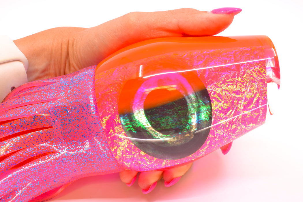 Moyes Lures Pink-Purple Dichro Pink Back Taxi Eyes Sumo Teaser 27oz Skirted Pink