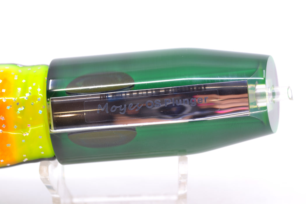 Moyes Lures Clear Mirrored Black-Green Back Taxi Eyes O.S. Plunger 12" 7oz Skirted GZE
