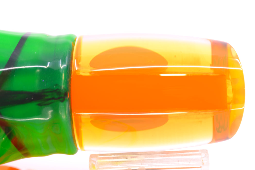 Moyes Lures Orange Dichro Orange Back Hannibal 14" 9oz Skirted Guacamaya