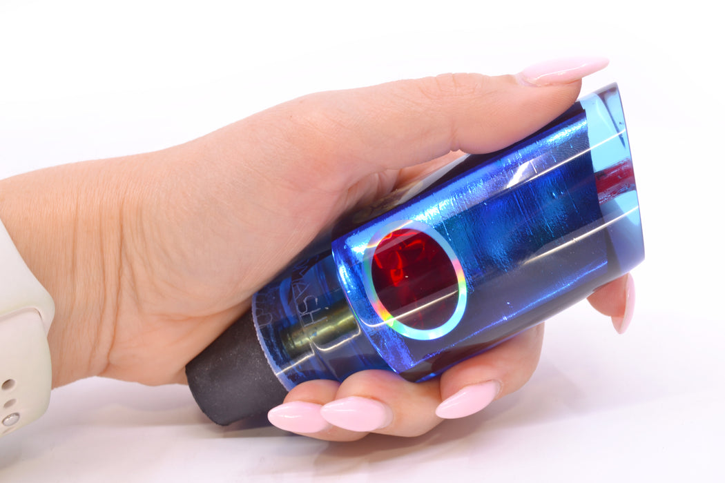 Aloha Lures Ice Blue-Blue Smooth Dichro Black Back Red-Silver Eyes Baby Smash Bait 12" 6.4oz