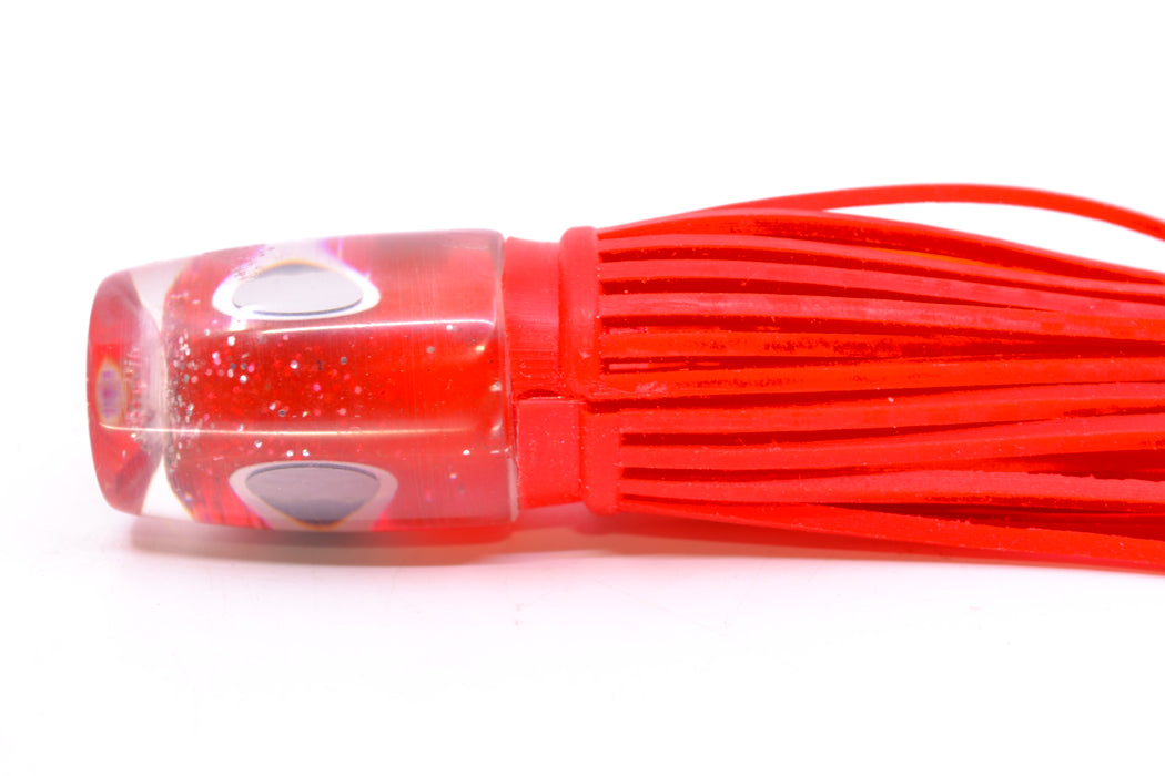 Amaral Lures Red Pearl Black-Silver Eyes Baby Jararaca 5" 1.4oz Red/Orange