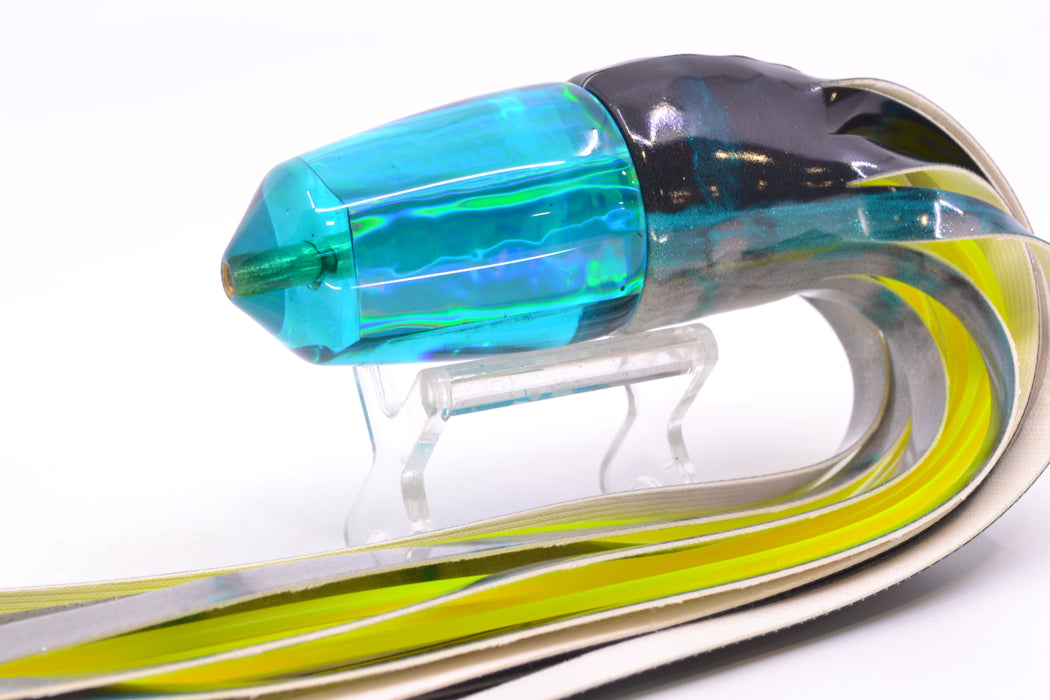 Koya Lures Teal Rainbow Bullet 9"+ 8.5oz Fire Tailz Vinyl Blue Drip