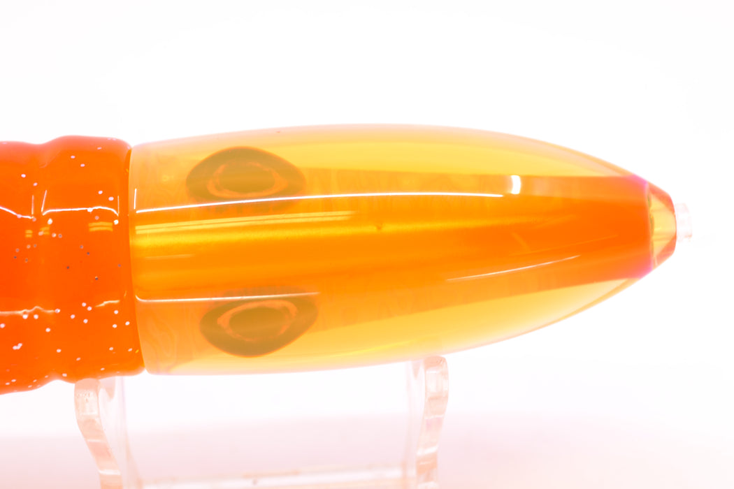 Moyes Lures Silver Aurora Orange Back Keeled Medium Ono Bullet 9" 8.7oz Skirted