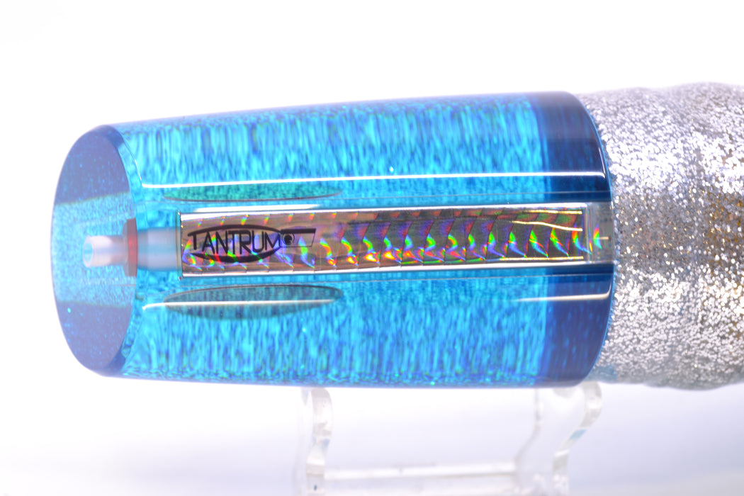 TANTRUM Lures Silver Rainbow Scale Blue Glitter Back Red Eyes XL Kaboom 14" 13oz Skirted GZE