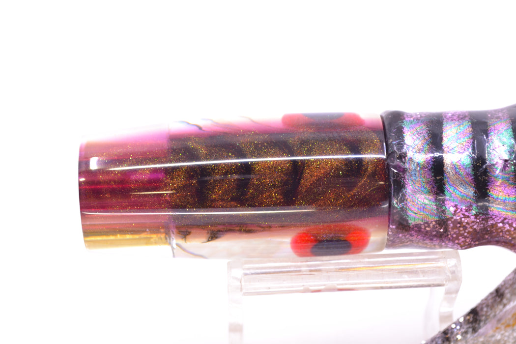 Big Reidee Natural EKG Shell Root Beer Back 4-Hole Pusher 9" 6.6oz Skirted Purple Aurora GZE