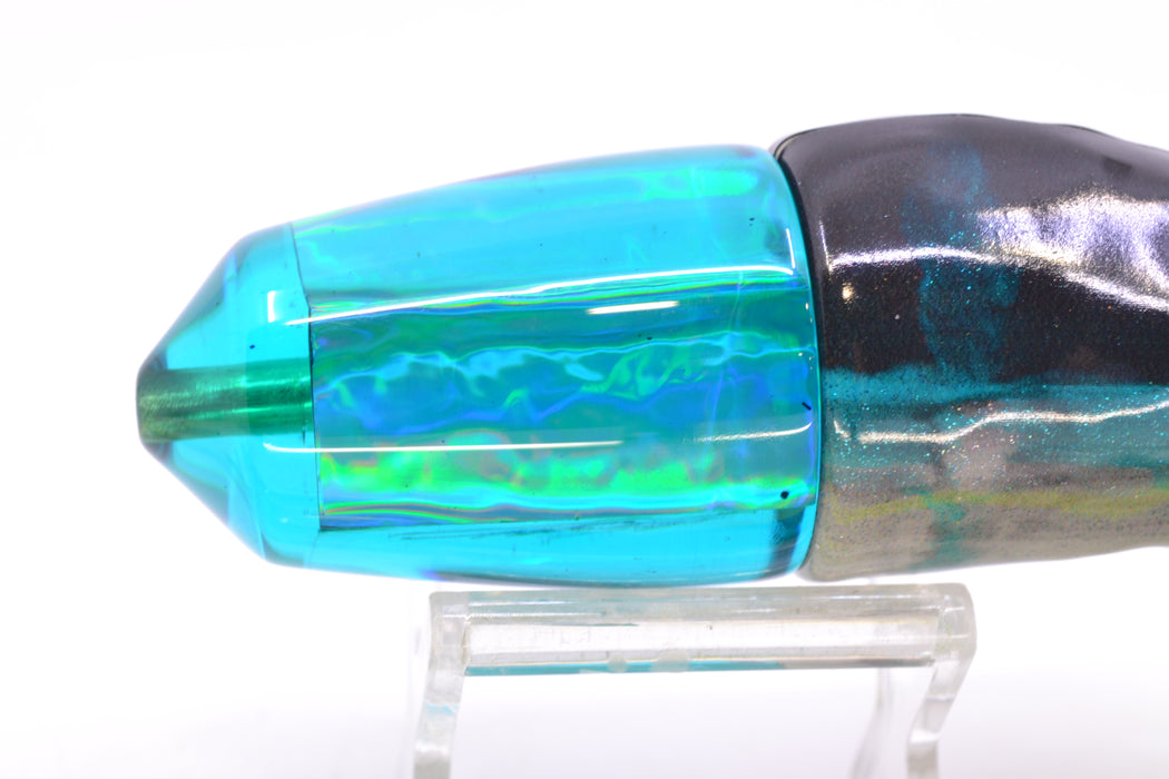 Koya Lures Teal Rainbow Bullet 9"+ 8.5oz Fire Tailz Vinyl Blue Drip
