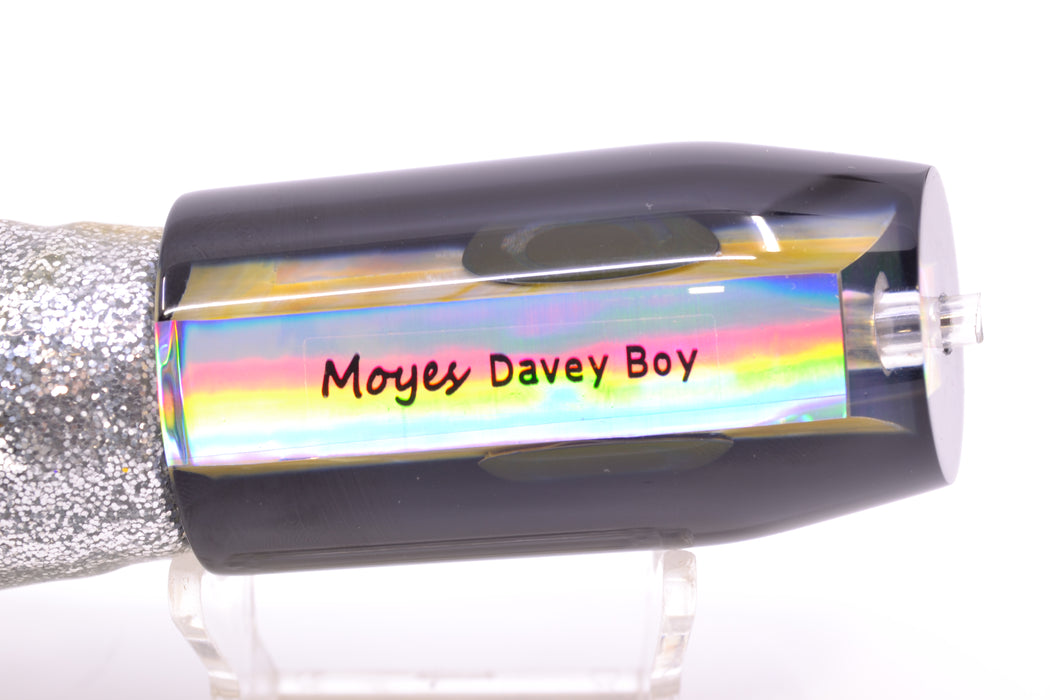 Moyes Lures Golden MOP Black Back Taxi Eyes Davey Boy 12" 8oz Skirted Yellow Aurora