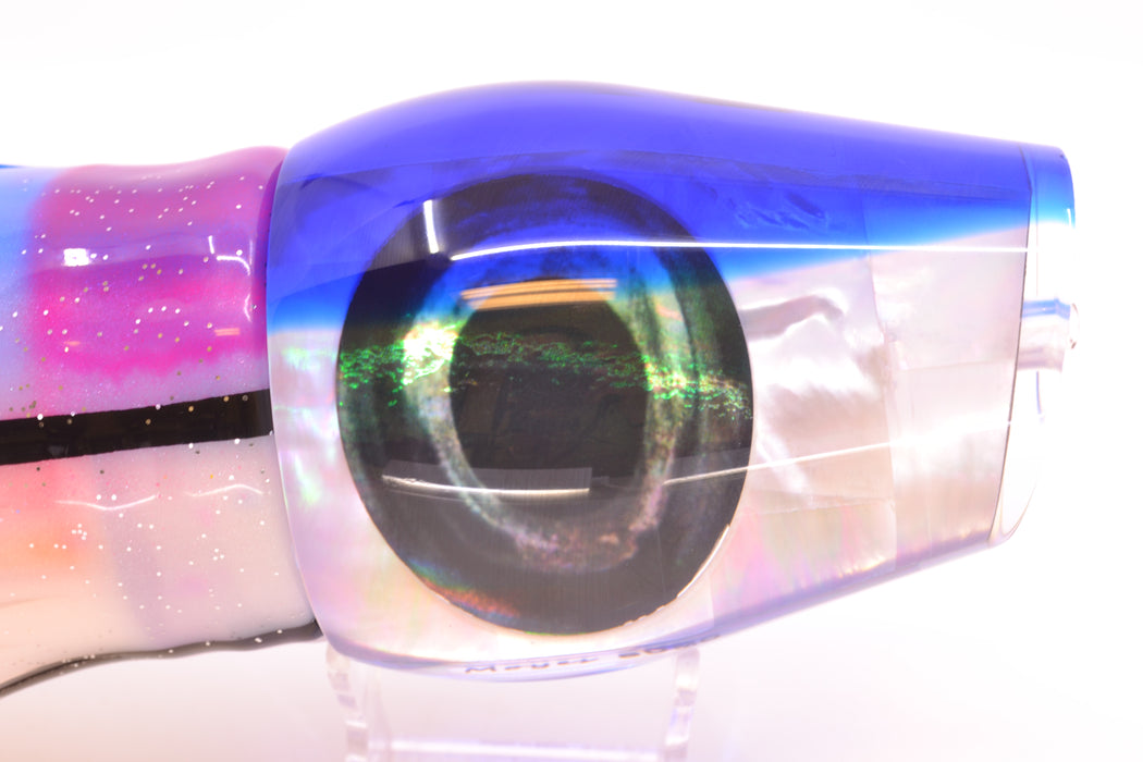 Moyes Lures White MOP Blue Back Taxi Eyes Sumo Teaser 27oz Skirted Gay Bob