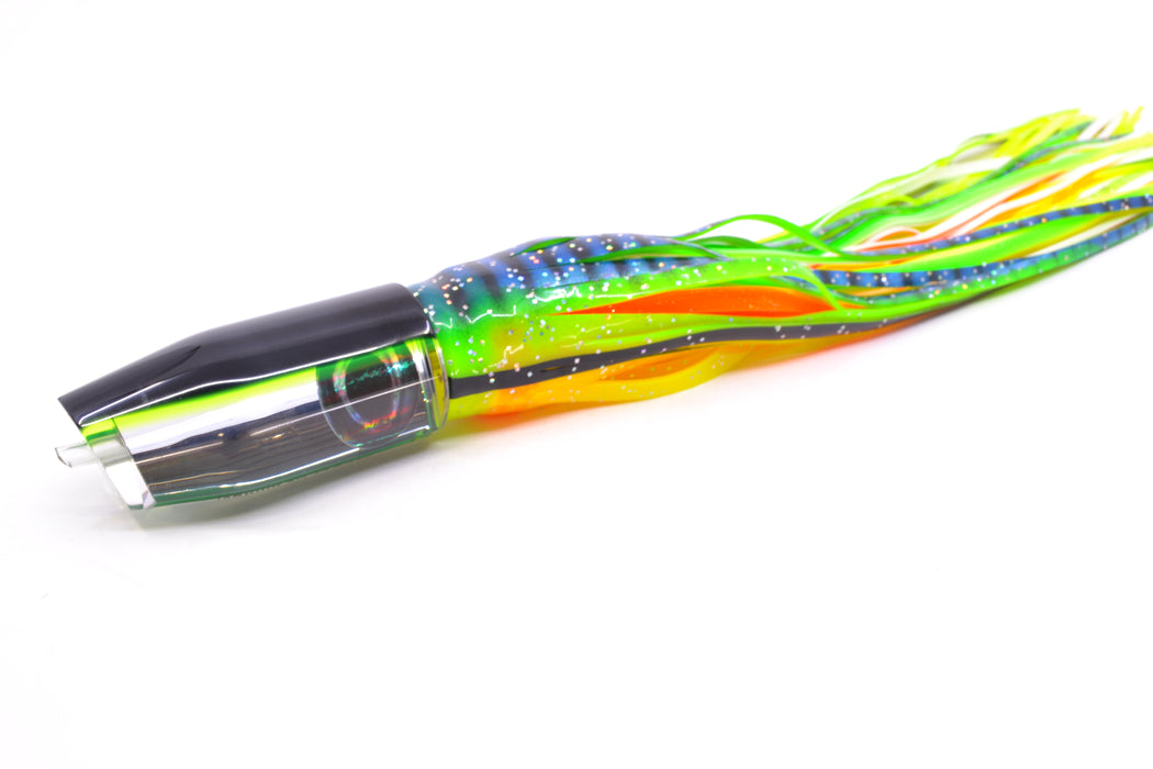 Moyes Lures Clear Mirrored Black-Green Back Taxi Eyes O.S. Plunger 12" 7oz Skirted GZE