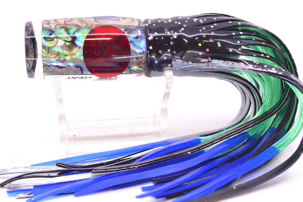 Bonze Lures Paua Shell Red Eyes The Heat 9" 2oz Skirted Black-Aurora