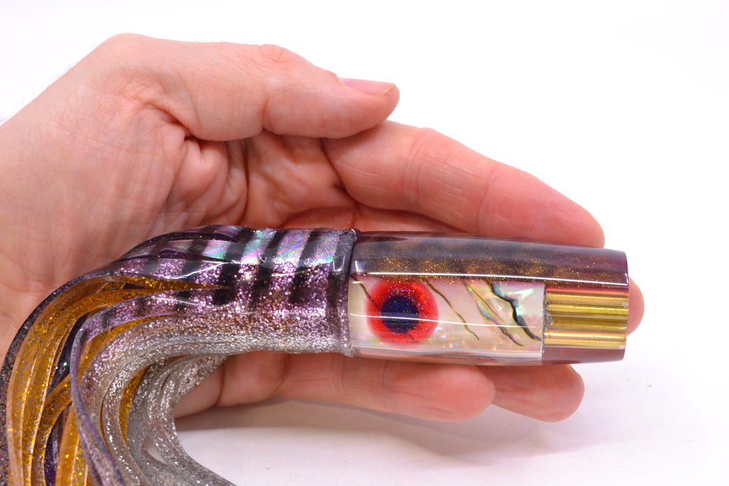 Big Reidee Natural EKG Shell Root Beer Back 4-Hole Pusher 9" 6.6oz Skirted Purple Aurora GZE