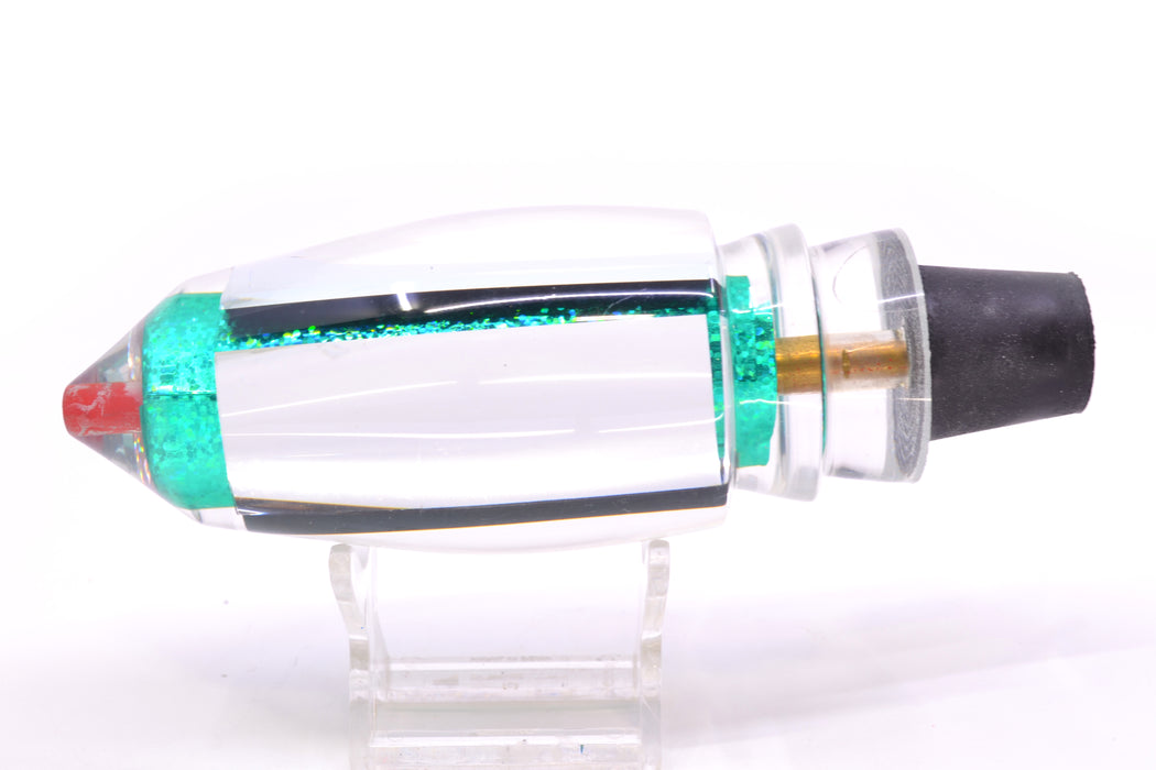 Aloha Lures Clear Mirrored Green Rainbow Large Deep Six 12" 9.2oz