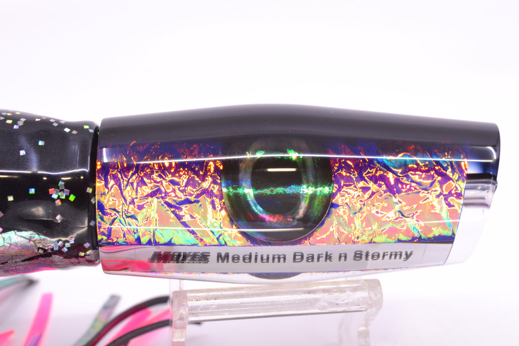Moyes Lures Purple-Orange Dichro Black Back Medium Dark-N-Stormy 12" 8.5oz Skirted