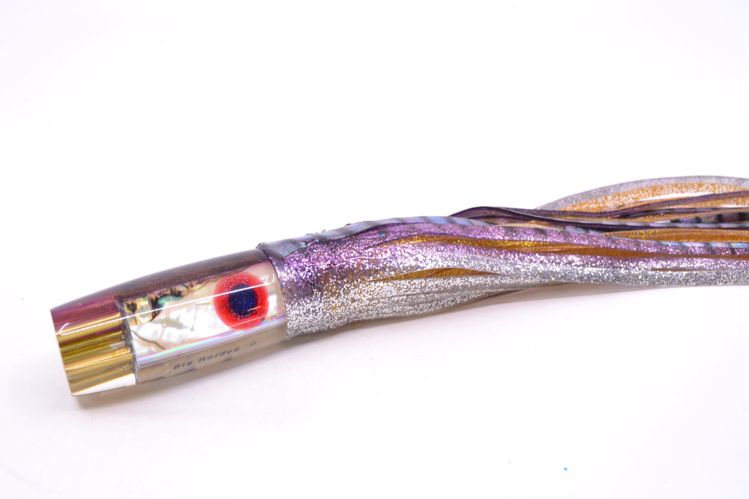 Big Reidee Natural EKG Shell Root Beer Back 4-Hole Pusher 9" 6.6oz Skirted Purple Aurora GZE