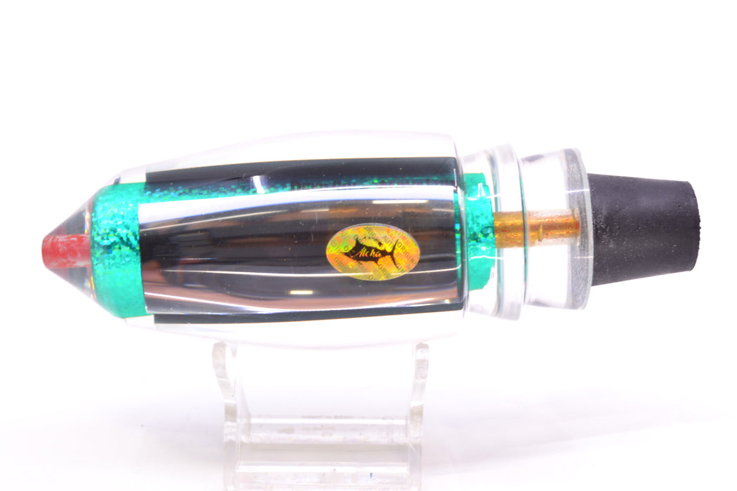 Aloha Lures Clear Mirrored Green Rainbow Large Deep Six 12" 9.2oz