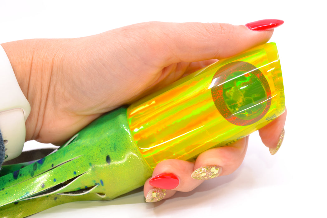 Koya Lures Chartreuse Rainbow JP Noname 12" 7.5oz Fire Tailz Vinyl Mahi GZE