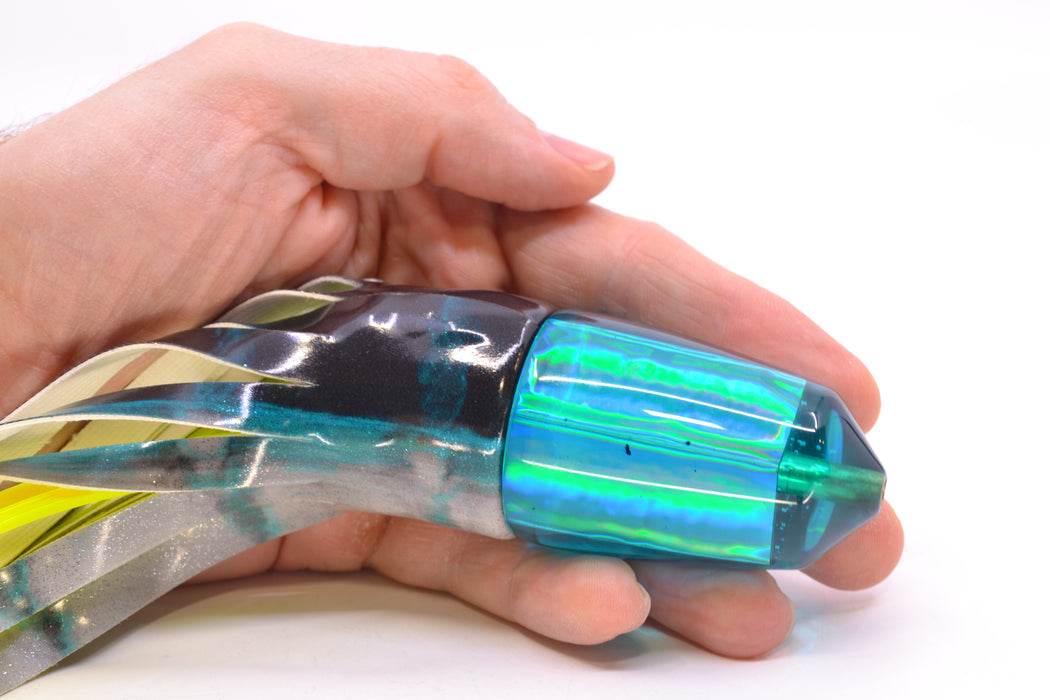 Koya Lures Teal Rainbow Bullet 9"+ 8.5oz Fire Tailz Vinyl Blue Drip