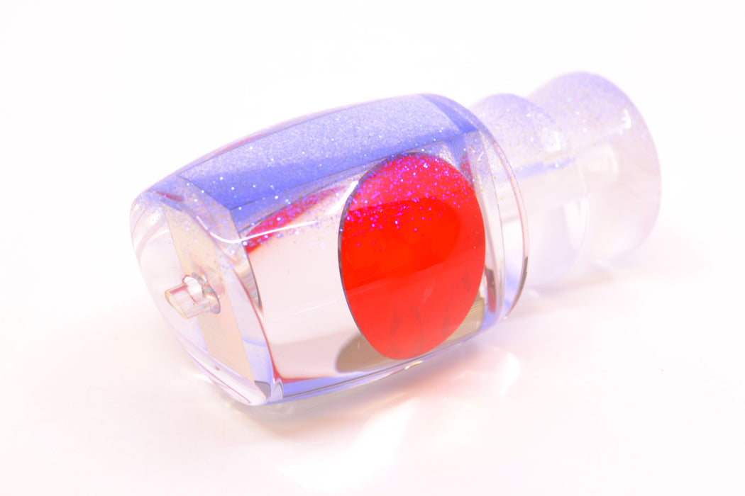 Moyes Lures Clear Mirrored Blue Glitter Back Red Eyes Medium J-Boy 12" 4oz