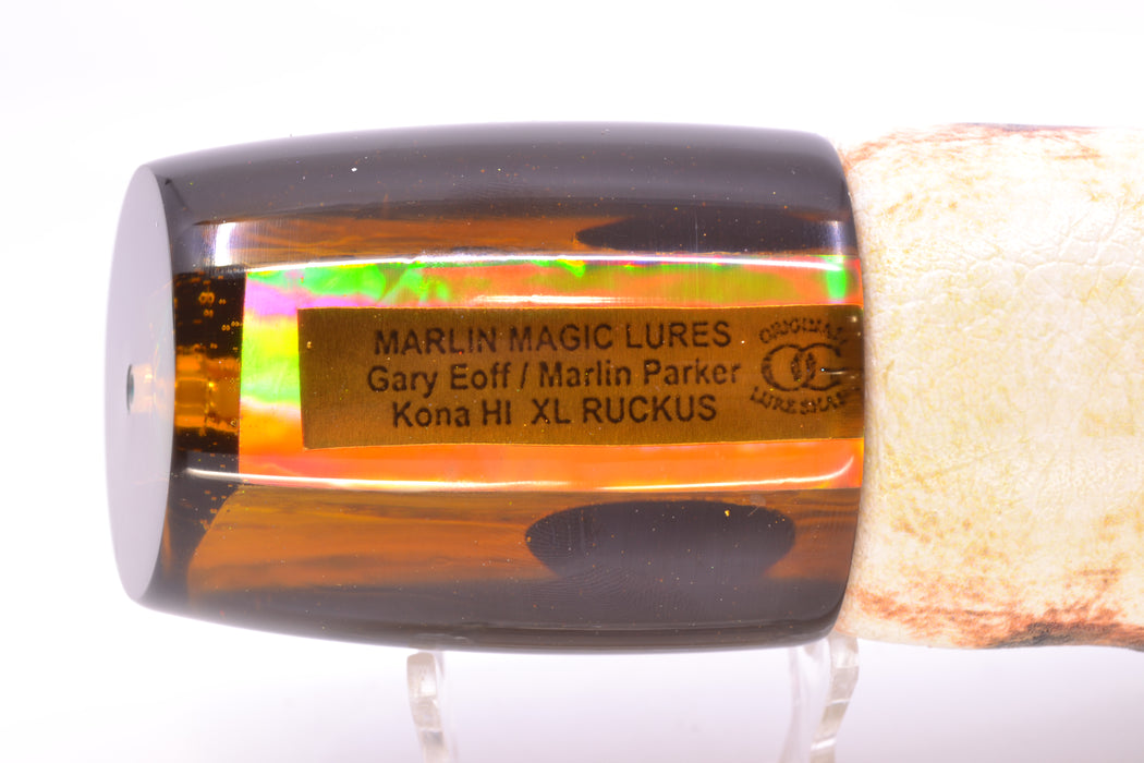 Marlin Magic Amber Awabi Black Back Red Eyes XL Ruckus 16" 15oz ALV Fire Mackerel