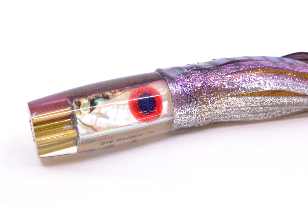 Big Reidee Natural EKG Shell Root Beer Back 4-Hole Pusher 9" 6.6oz Skirted Purple Aurora GZE