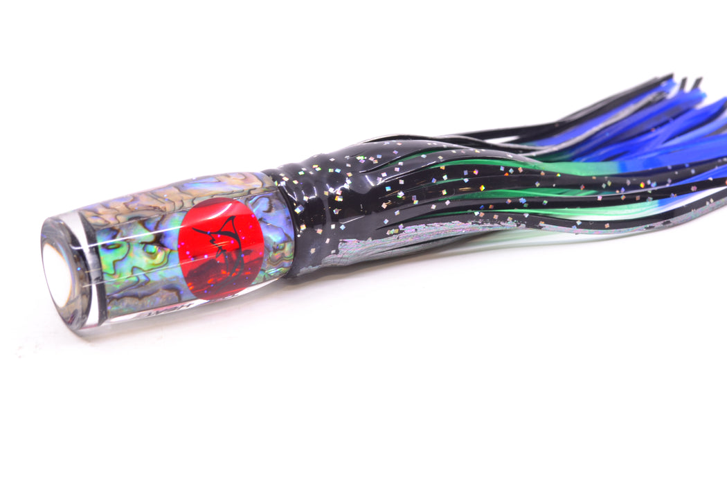 Bonze Lures Paua Shell Red Eyes The Heat 9" 2oz Skirted Black-Aurora