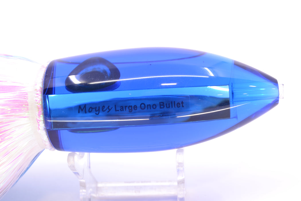 Moyes Lures Blue Mirrored Large Ono Bullet 14" 12oz Strobez Blue-White/Pink