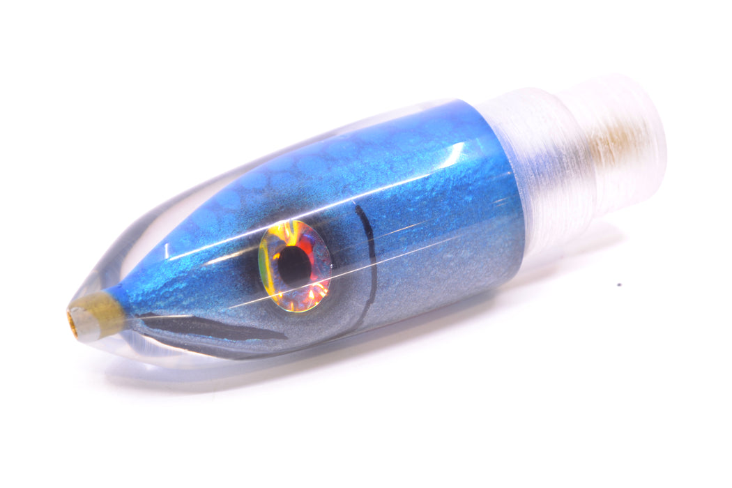 Tsutomu Lures Blue Dot Back Blue-Silver Fish Head Ali'i Bullet 7" 4oz