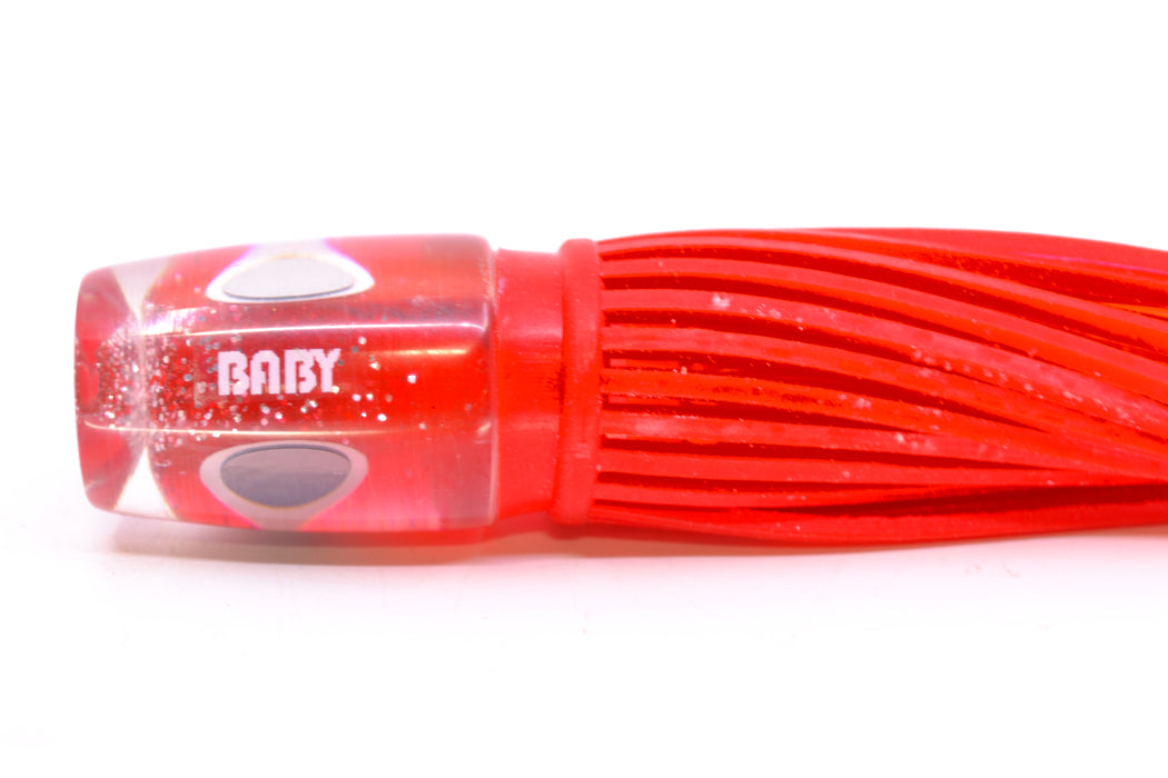 Amaral Lures Red Pearl Black-Silver Eyes Baby Jararaca 5" 1.4oz Red/Orange