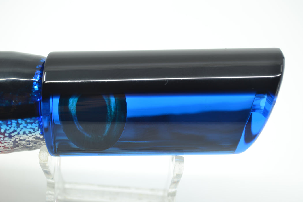 Moyes Lures Blue Mirrored Black Back Medium Pipe Bomb 12" 7.5oz Skirted