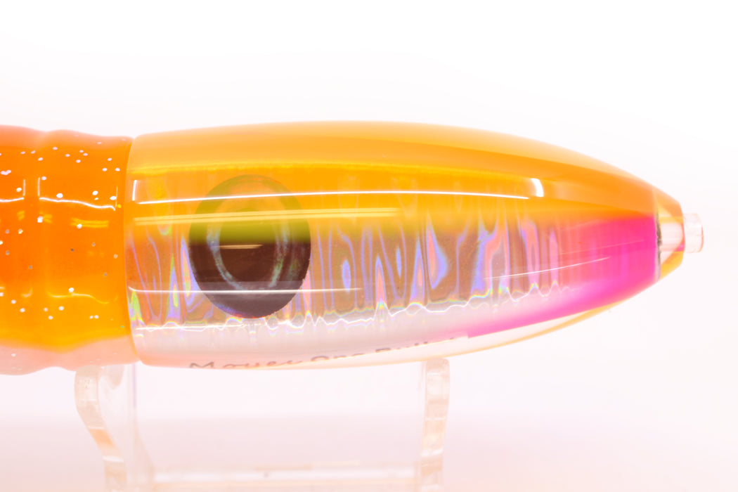 Moyes Lures Silver Aurora Orange Back Keeled Medium Ono Bullet 9" 8.7oz Skirted