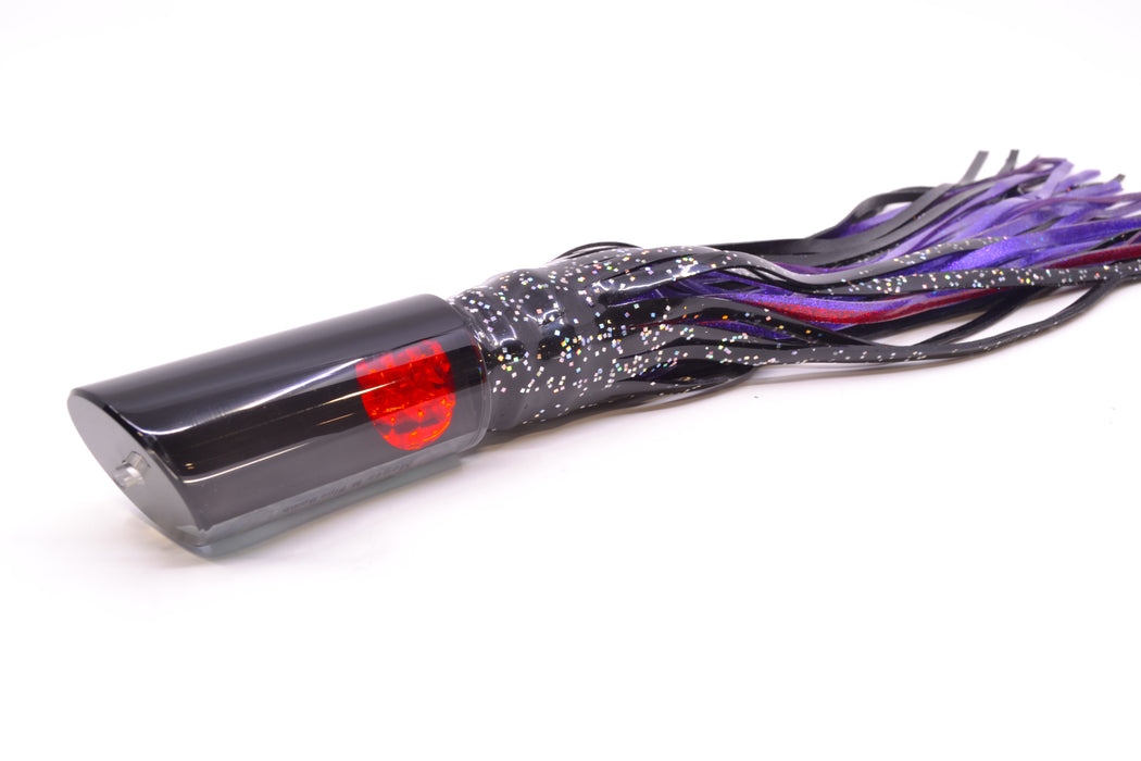 Moyes Lures Black Pearl Black Back Red Eyes Medium Pipe Bomb 12" 7.5oz Skirted Black GZE