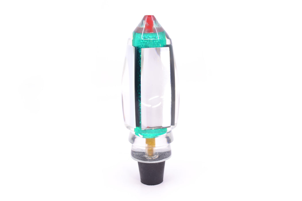 Aloha Lures Clear Mirrored Green Rainbow Large Deep Six 12" 9.2oz