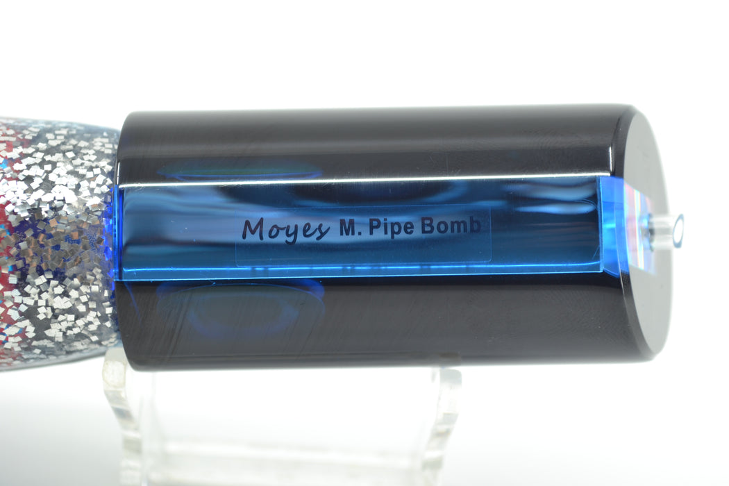 Moyes Lures Blue Mirrored Black Back Medium Pipe Bomb 12" 7.5oz Skirted