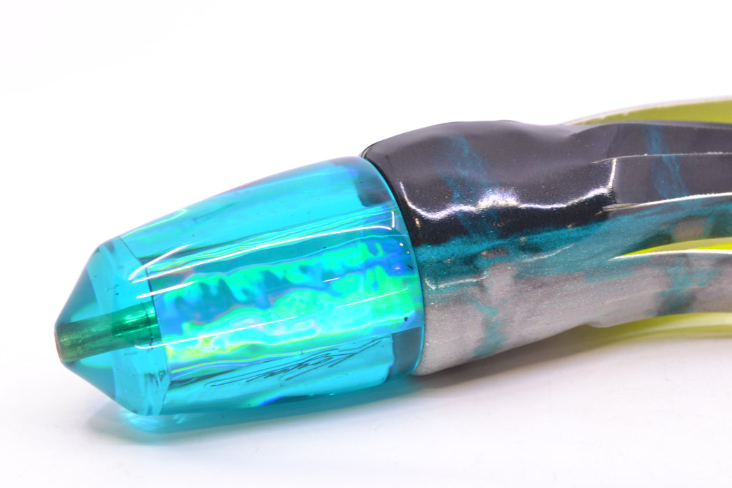 Koya Lures Teal Rainbow Bullet 9"+ 8.5oz Fire Tailz Vinyl Blue Drip