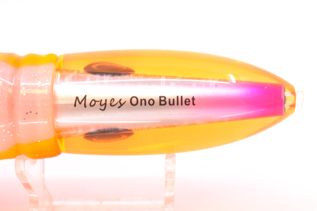 Moyes Lures Silver Aurora Orange Back Keeled Medium Ono Bullet 9" 8.7oz Skirted