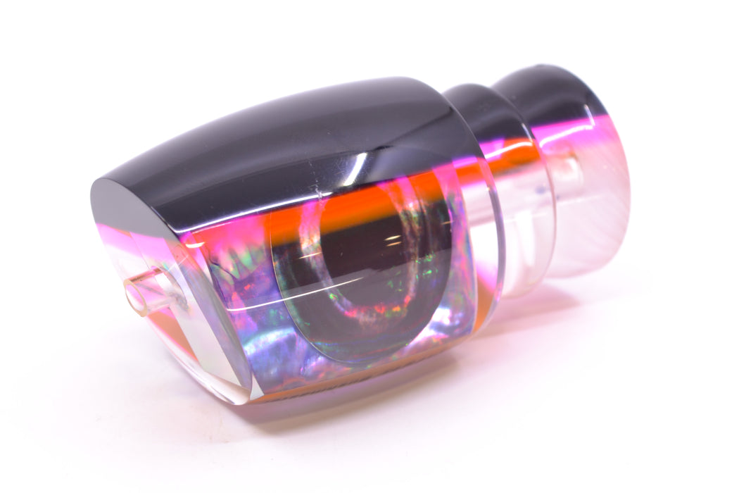 Moyes Lures Rainbow MOP Black-Pink Back Taxi Eyes Bushmaster 12" 5.5oz