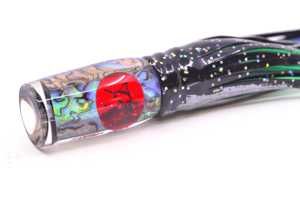Bonze Lures Paua Shell Red Eyes The Heat 9" 2oz Skirted Black-Aurora