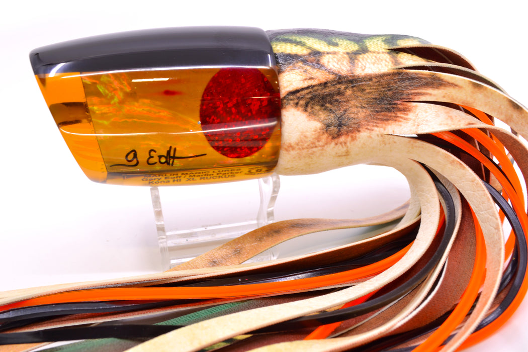 Marlin Magic Amber Awabi Black Back Red Eyes XL Ruckus 16" 15oz ALV Fire Mackerel