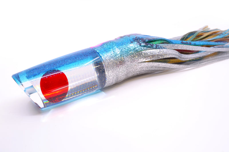 TANTRUM Lures Silver Rainbow Scale Blue Glitter Back Red Eyes XL Kaboom 14" 13oz Skirted