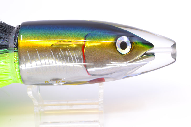 JB Signature Lures Green-Gold Mackerel Fish Head Large Barrel Bomb 12" 9.5oz Strobez