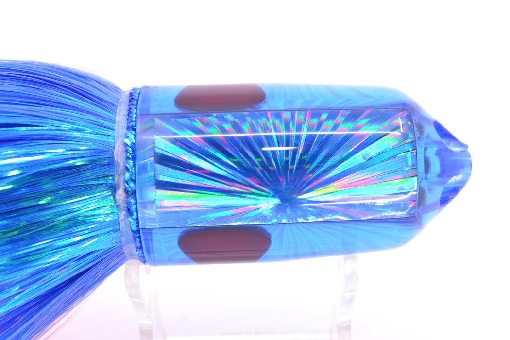 Moyes Lures Blue Rainbow Starburst Red Eyes 2-Hole Large Sniper Jet 12" 12oz EZ Flash