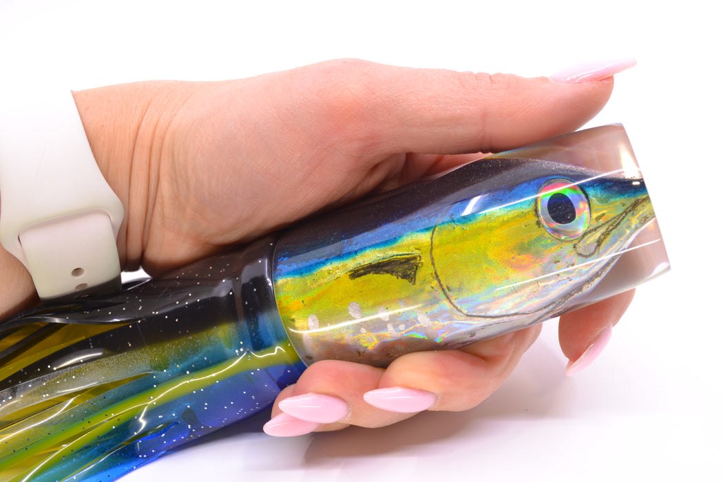 Ali'i Kai Lures Shibi/Yellowfin Medium Hard Head 12" 9oz Skirted Black-Yellow-Blue
